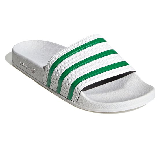 adidas Slippers - Maat 46 - Unisex - licht grijs/ groen | bol.com