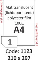 Rayfilm R1060.1123.A Mat Transparant polyester 1200 Dpi Laser 125gr 210x297 mm - 1 per blad - 100 etiketten per doos van 100 vel