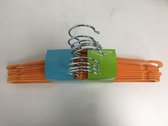 gekleurde kledinghangers - suede - 2 sets oranje + roze