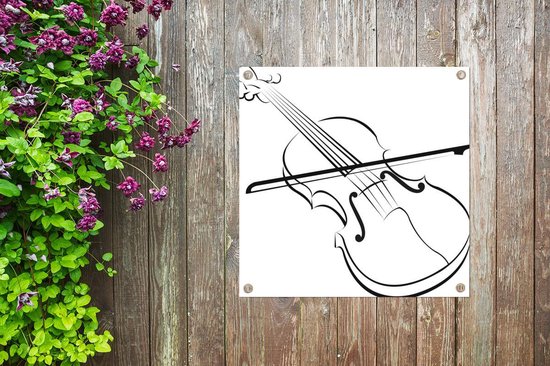 Un violon avec un archet sur feuille de musique Toile 80x60 cm