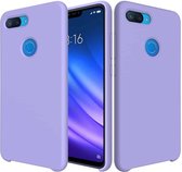 Effen kleur vloeibare siliconen dropproof beschermhoes voor xiaomi mi 8 lite (paars)