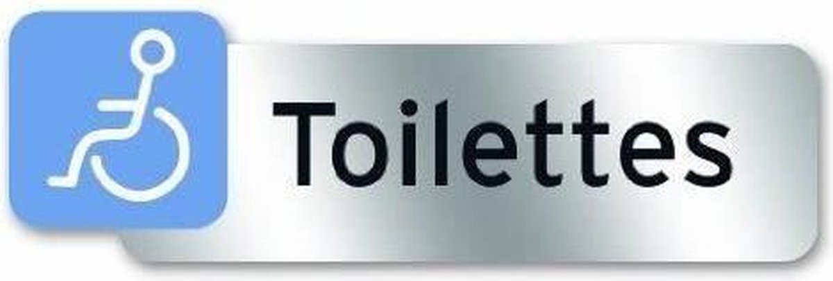 Indicatieplaat Gehandicapt toilet - Lijm polycarbonaat - 160 x 50 mm