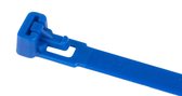 Kabelbinders/tyraps hersluitbaar blauw. 370mm x 7.6mm. 1x100 stuks + Kortpack pen (099.0488)