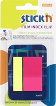 Film Index Stick'n clip 45x12mm neon geel & 45x25mm neon magenta, 50 tabs