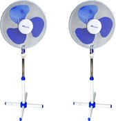 Combi Deal! Maxon Statiefventilator - Blauw - 45W - 2 stuks