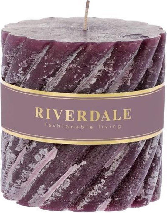 Riverdale - Geurkaars Swirl Sandalwood Rose dark burgundy 10x10cm - Paars