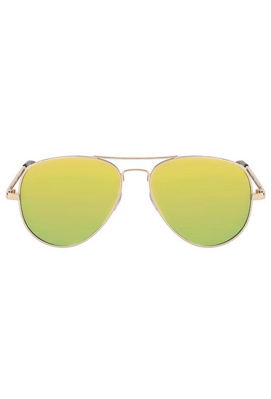 KIMU zonnebril geel groen pilotenbril - spiegelglazen - goud avator piloot  model | bol.com