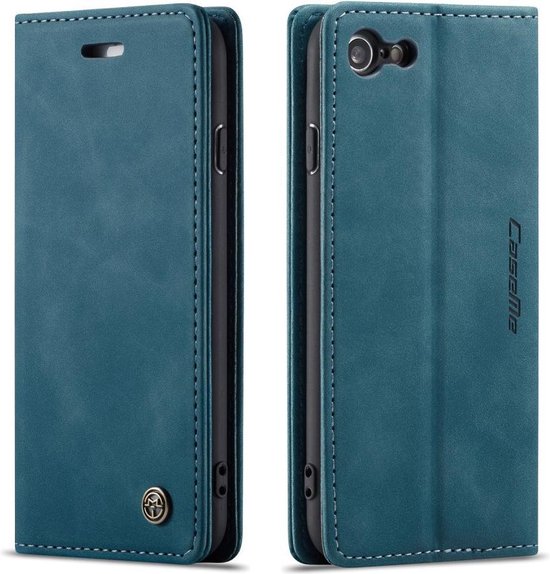 CaseMe Bookcase iPhone SE (2020) / 8 / 7 hoesje - Blauw - Caseme