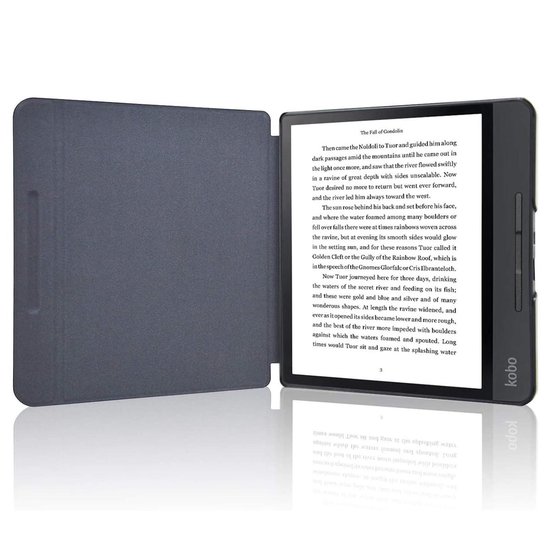 Hoes geschikt voor Kobo Libra H2O - Book Case Leer Wallet Cover Hoesje Zwart van EasyAcc — afbeelding 5
