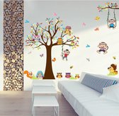 Muursticker Boom Met Dieren | Wanddecoratie | Muurdecoratie | Slaapkamer | Kinderkamer | Babykamer | Jongen | Meisje | Decoratie Sticker