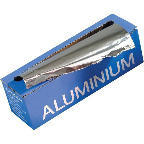 Aluminiumfolie op Rol 30 cm x 125 m, 14 mic + Doos / 1,6 kg