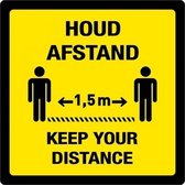 Tweetalig - Keep your distance - houd afstand - antislip - vierkant - 200 x 200 mm - COVID-19 - Corona