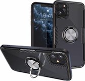 Apple iPhone 11 Pro Magnetische Back cover - Zwart - Carbon - voor autohouder - met Kickstand