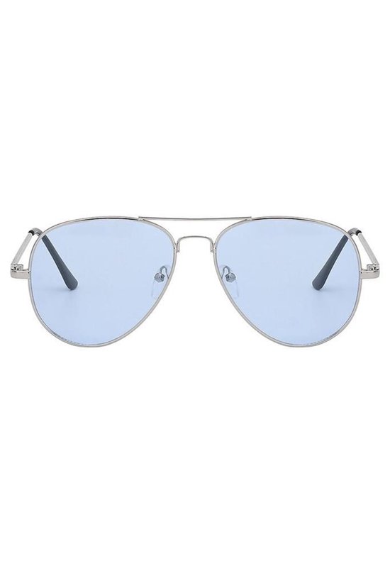 KIMU aviator bril blauwe glazen heren pilotenbril - zonnebril zilver |  bol.com