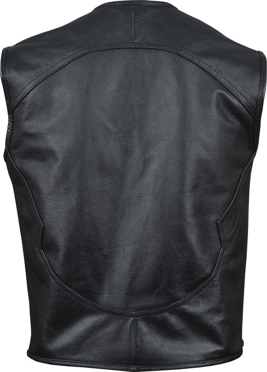 URBAN 5884 Biker Vest – Echt Schapenleer, Zacht & Comfortabel | Met Knoopsluiting, Twee Zakken Vooraan & Verstelbare Veters | Maat S T/m 5XL