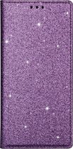 Samsung Galaxy A41 Hoesje - Book Case Glitter - Paars