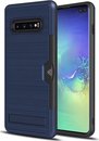 Samsung Galaxy S10 Case - Donkerblauw - Shockproof Cardslot - met Kicksta