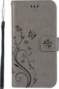 Samsung Galaxy Note 9 Bookcase - Grijs - Bloemen - Pasjeshouder Portemonnee Hoesje