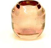 Theelicht Pepper - glas - oud roze