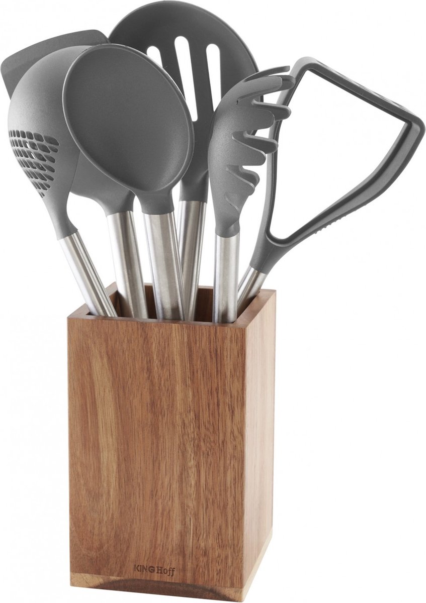 Kinghoff KH-1325 - Acaciahouten Keukengerei Set - 6 Delig - Nylon Onderdelen - Hittebestendig