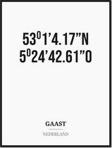 Poster/kaart GAAST met coördinaten