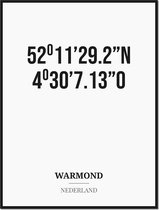 Poster/kaart WARMOND met coördinaten