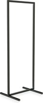 Recht kledingrek in vierkante buis - zwart mat - 152 cm hoog - 60 cm lang