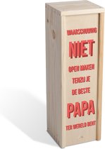 Bierkist: Waarschuwing NIET open maken tenzij je de beste papa ter wereld bent| Bierkist cadeau vaderdag| Houten krat| Vaderdagcadeau| Vaderdaggeschenk| Bierkistje