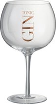 J-line Drinkglas Gintonic Glas Transparant/Koper