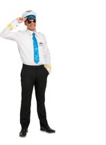 Pilotenpak met stropdas en Pilotenpet - zonder broek - Blauw, Wit - Carnaval - Feestkleding - Piloot - Verkleedkleding - maat M/L 46-50 Pilotenpak met stropdas en Pilotenpet - zonder broek - Blauw, Wit - Carnaval - Feestkleding - Piloot - Verkleedkleding - maat M/L 46-50