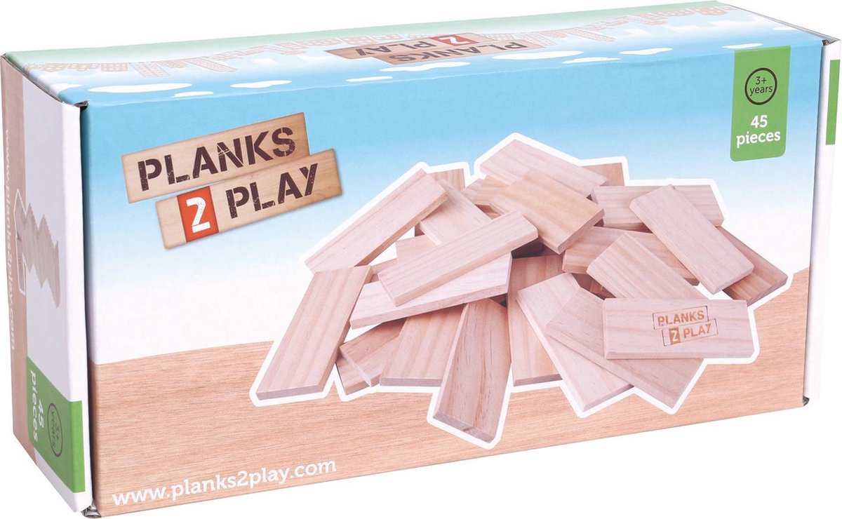 Planks 2 Play Houten Blokken 45 Grote Houten Plankjes