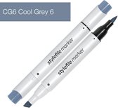 Stylefile Marker Brush - Cool Grey 6 - Hoge kwaliteit twin tip marker met brushpunt