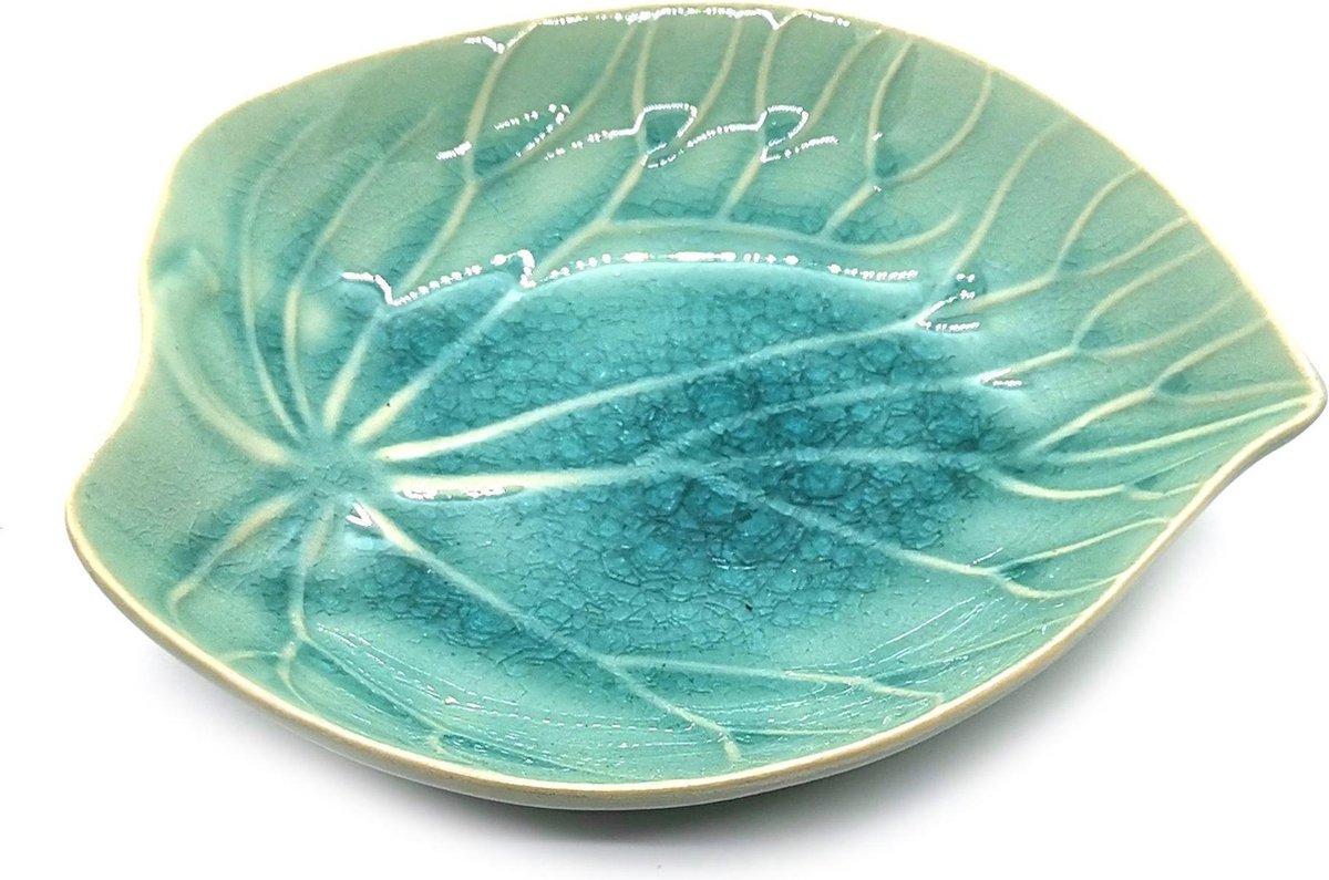 Serveerschaal - Schaal Bladvorm - Turquoise - 18 cm (2 stuks)