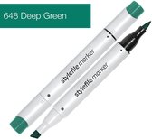 Stylefile Marker Brush - Deep Green - Hoge kwaliteit twin tip marker met brushpunt