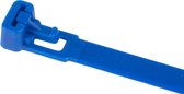 Kabelbinders/tyraps hersluitbaar blauw. 540mm x 7.6mm. 1x100 stuks + Kortpack pen (099.1013)