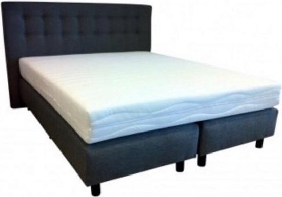 Boxspring Alanya , Complete boxspring , met pocketvering matras een dikte van 20 cm Blauw 160x200