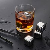 Whiskey Stones - RVS - Set Van 4 Met Tang En Opbergdoos - Herbruikbare Ijsblokjes - Whiskey Stenen