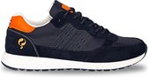 Q1905-Quick Heren Sneaker Voorschoten - Donkerblauw/Oranje