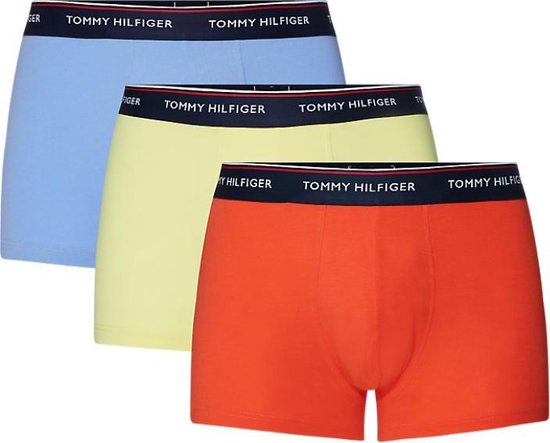 Tommy Hilfiger 3-pack heren boxershorts trunk - rood/geel/blauw | bol.com