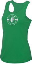 FitProWear Sporthemd Mouwloos Badge Dames - Groen - Maat S