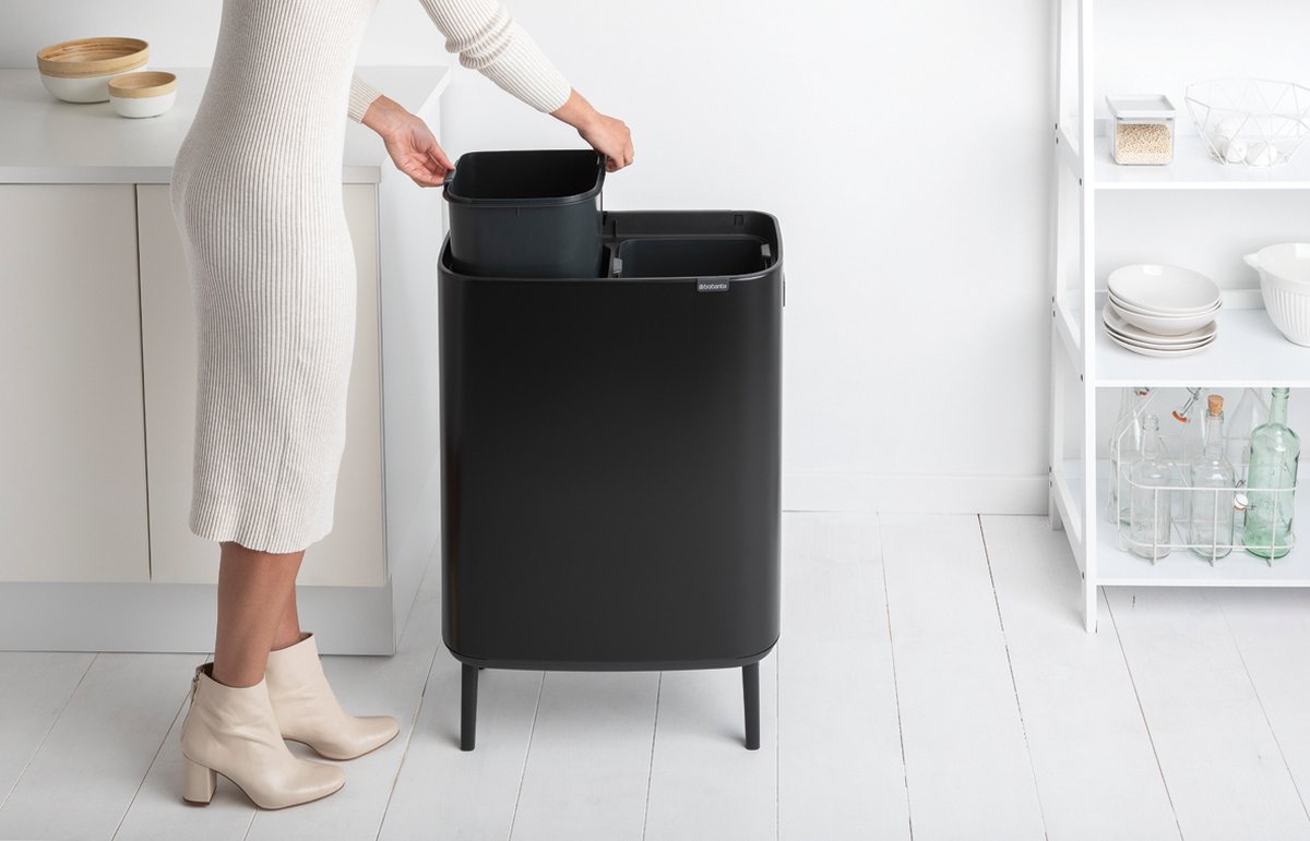 Brabantia - 130625 - Poubelle Bo Touch Bin Hi, 2 x 30L , Matt Black