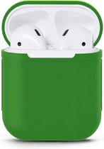 Airpods Silicone Case Cover Hoesje Geschikt voor Apple Airpods 1 / 2 - Donker Groen
