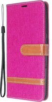 Denim Book Case - Samsung Galaxy A51 Hoesje - Roze