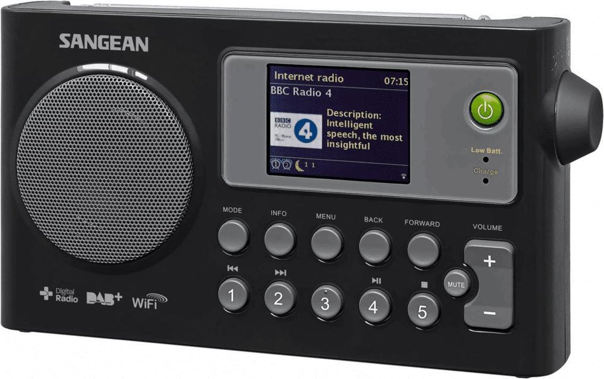 Sangean - WFR-27C Draagbare radio / Wifi & DAB+ / Zwart