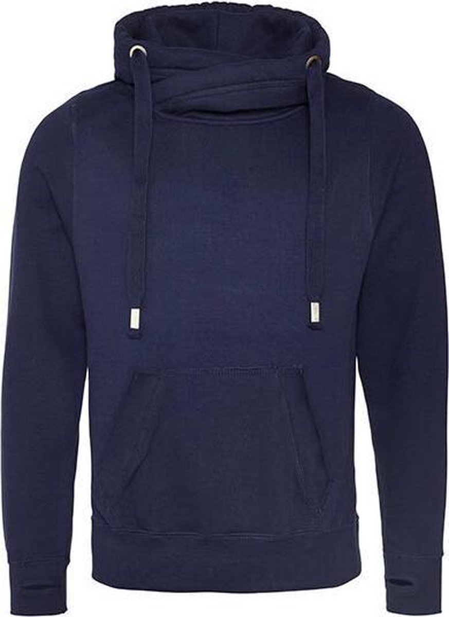 Cross Neck Hoodie  Unisex  Normal fit Navy maat XXL