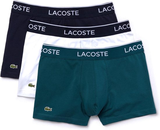 Lacoste Heren 3-pack Trunk - Navy Blue/White-Pine - Maat L | bol.com