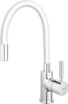 Zumba Keukenkraan - Flexibele En Afneembare Uitloop - 44 cm - Wit Met Chroom