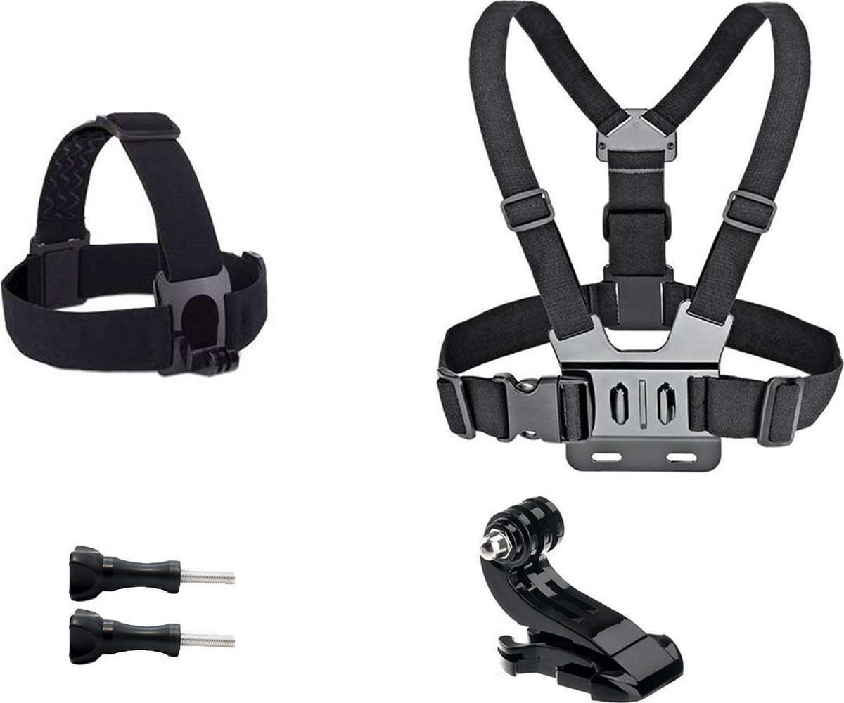 2 in 1 Hoofdband/Head strap en chest mount pakket voor Gopro en andere actioncams