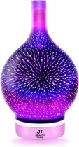 JT Beauty Care 3D Vaas Aroma Diffuser Luchtbevochtiger Aromatherapie & Nachtlamp - Humidifier - 7 LED Kleuren - 120 ml - Aromatherapie - Vernevelaar - Voor Etherische Olie