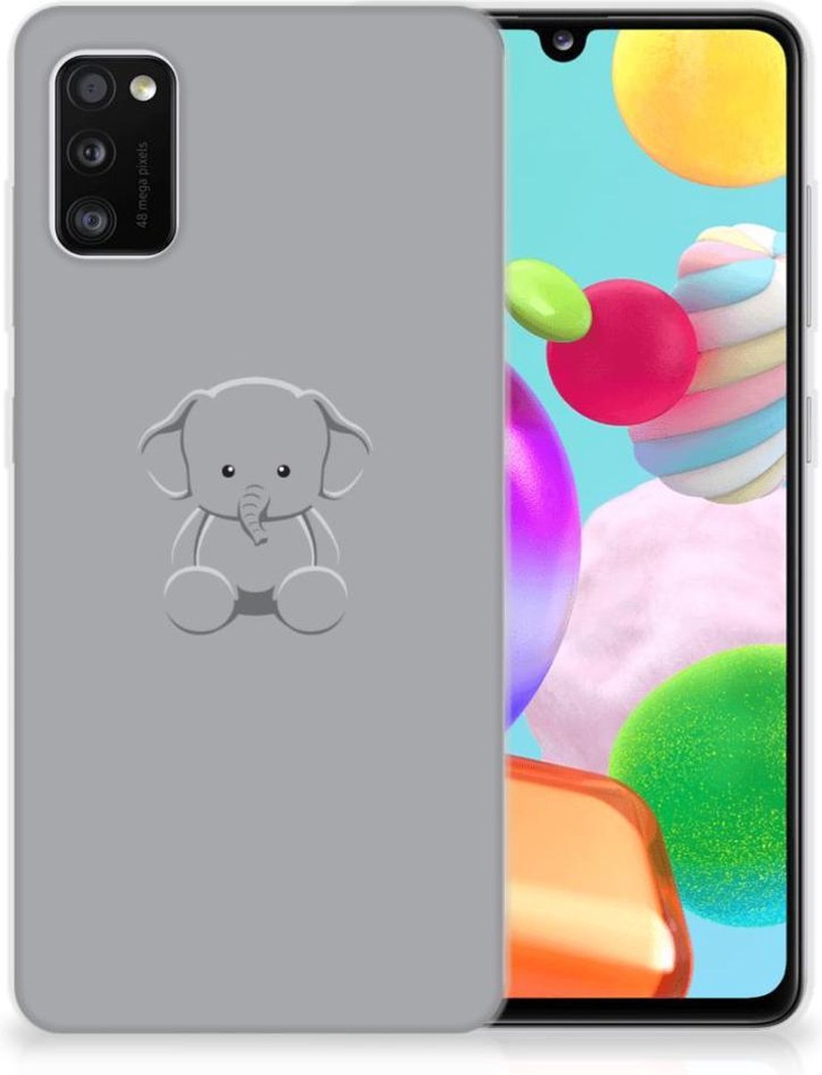Samsung Galaxy A41 Telefoonhoesje met Naam Grijs Baby Olifant